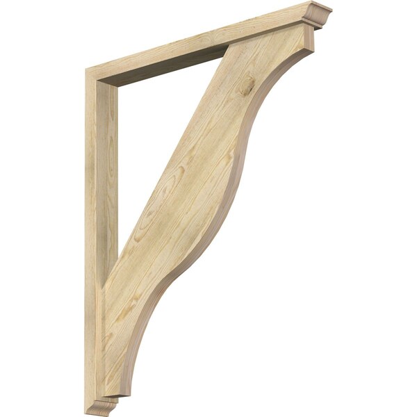 Ekena Millwork Funston Traditional Rough Sawn Bracket w/ Offset Brace, Douglas Fir, 4"W x 36"D x 44"H BKT0402X36X44FST01RDF - main